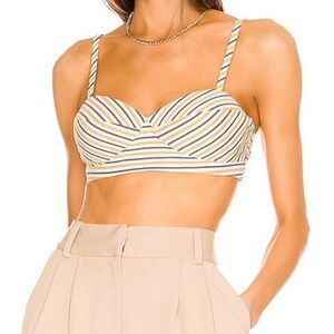 Favorite Daughter Striped Yellow and White Women's Top